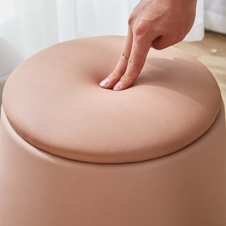 Scandinavian Stackable Leather Low Stool