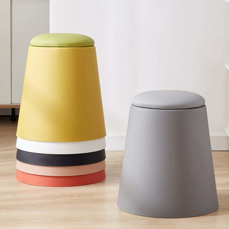 Scandinavian Stackable Leather Low Stool