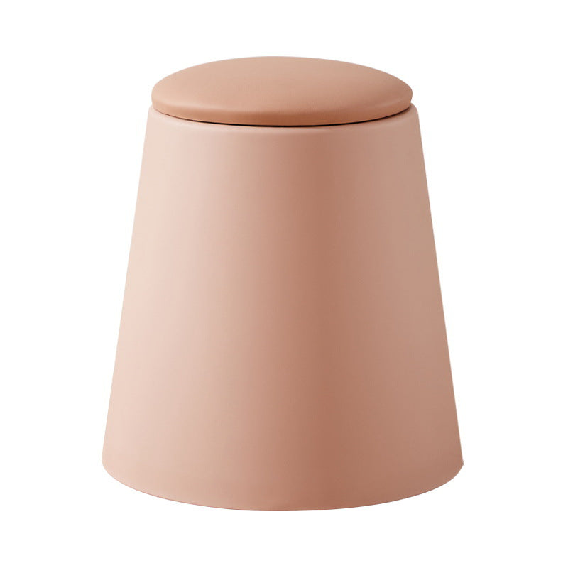 Scandinavian Stackable Leather Low Stool