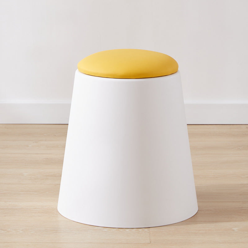 Scandinavian Stackable Leather Low Stool