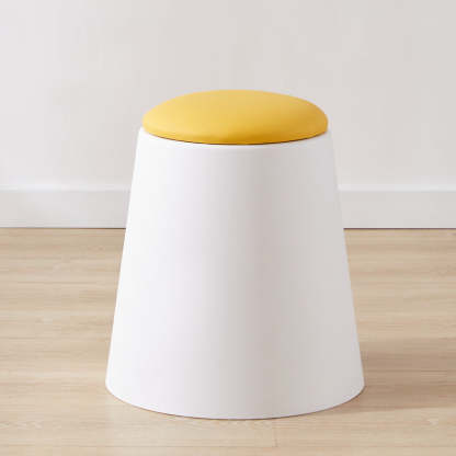 Scandinavian Stackable Leather Low Stool