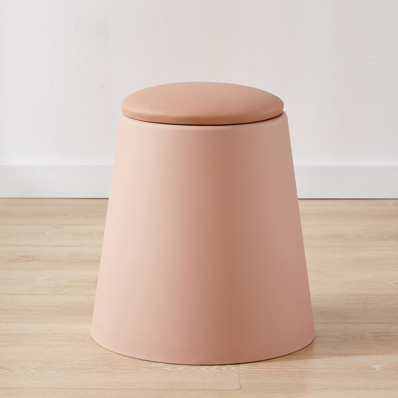 Scandinavian Stackable Leather Low Stool