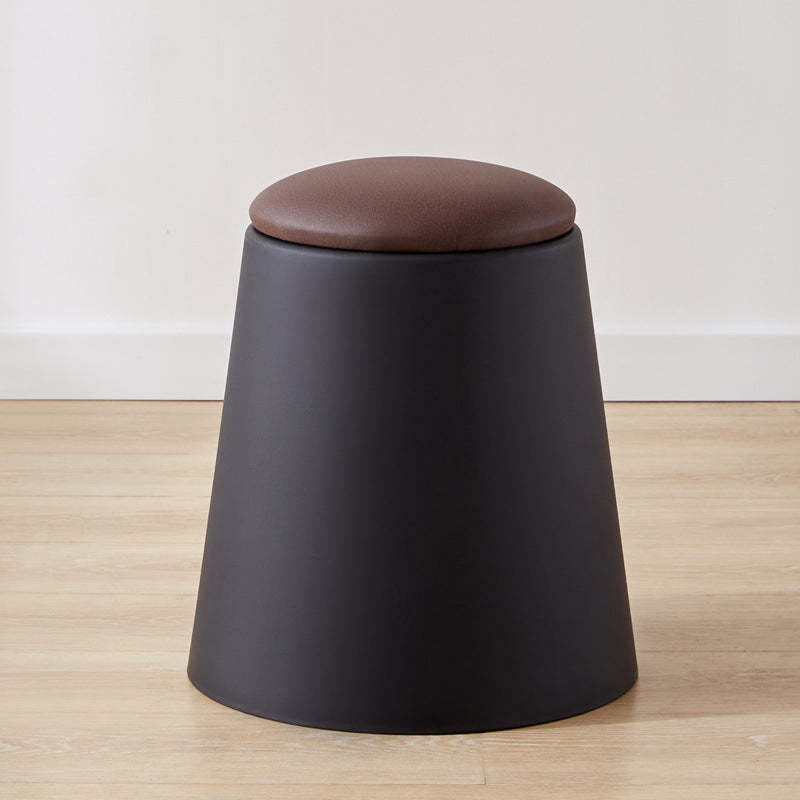 Scandinavian Stackable Leather Low Stool