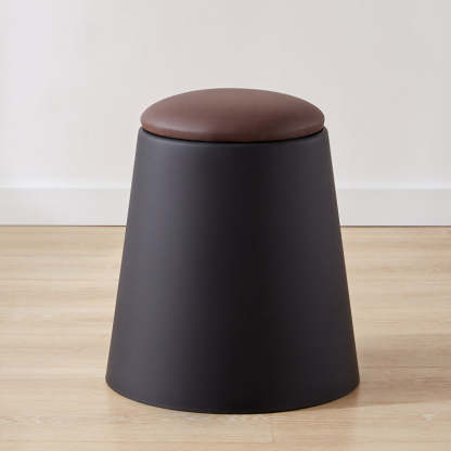 Scandinavian Stackable Leather Low Stool