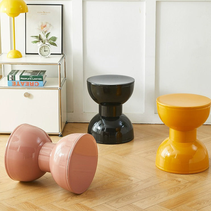 Scandinavian Half Round Barbell Low Stool