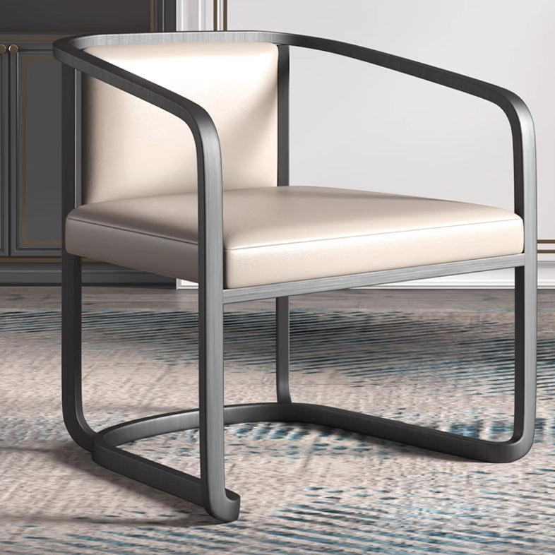Scandinavian Microfiber Leather Dining Chair — Gray