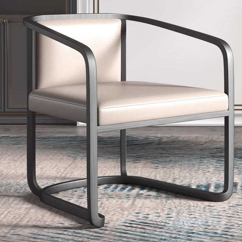 Scandinavian Microfiber Leather Dining Chair — Gray