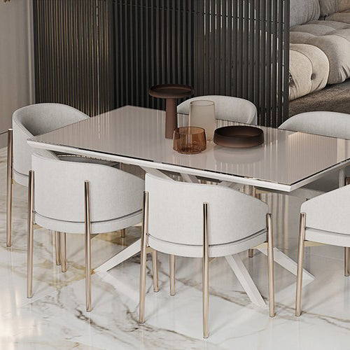 Modern Rounded Velvet Metal Dining Chair