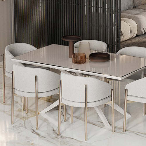 Modern Rounded Velvet Metal Dining Chair