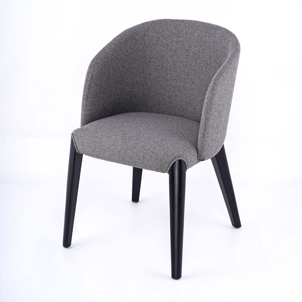 Scandinavian Curved Fabric Wood Dining Chair