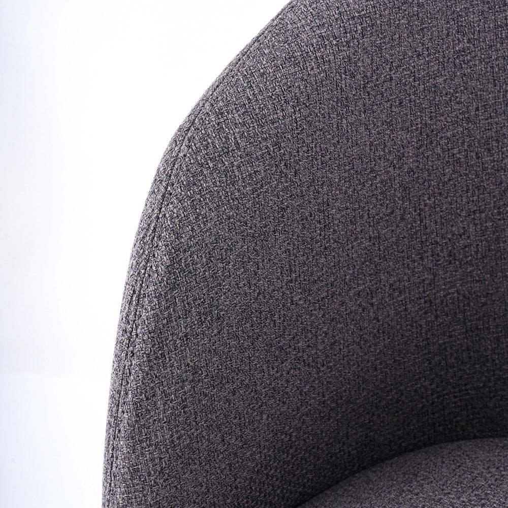 Scandinavian Curved Fabric Wood Dining Chair