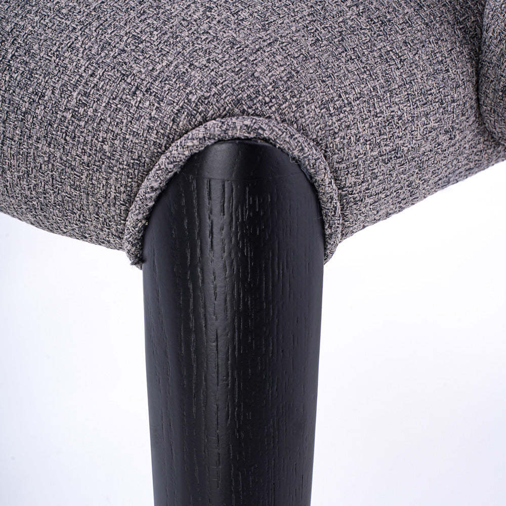 Scandinavian Curved Fabric Wood Dining Chair