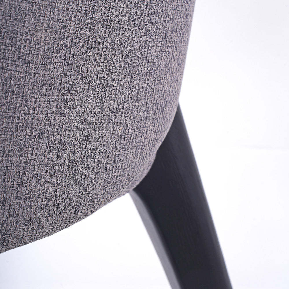 Scandinavian Curved Fabric Wood Dining Chair