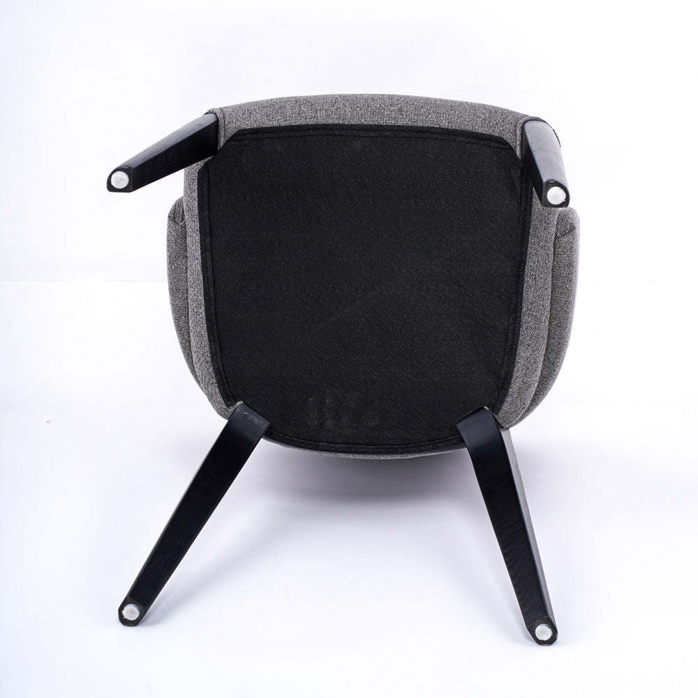 Scandinavian Curved Fabric Wood Dining Chair
