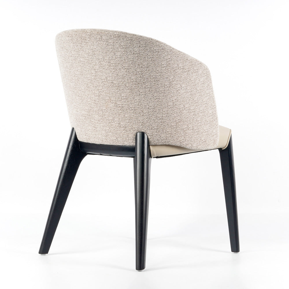 Scandinavian Curved Fabric Wood Dining Chair