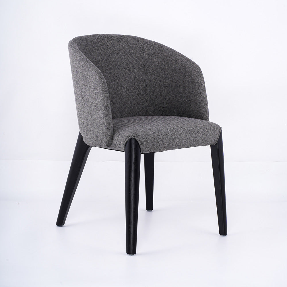 Scandinavian Curved Fabric Wood Dining Chair