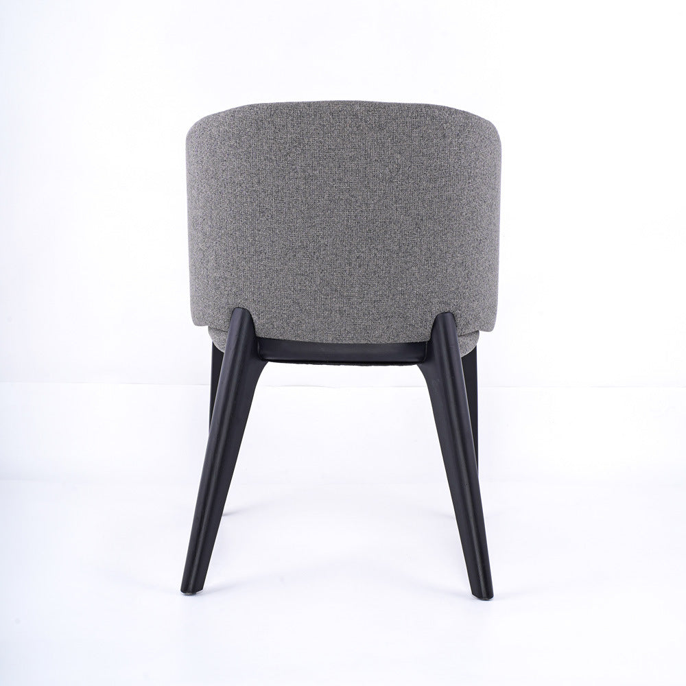 Scandinavian Curved Fabric Wood Dining Chair