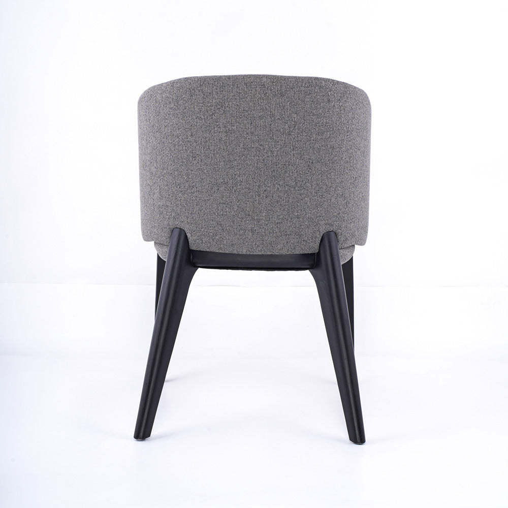 Scandinavian Curved Fabric Wood Dining Chair