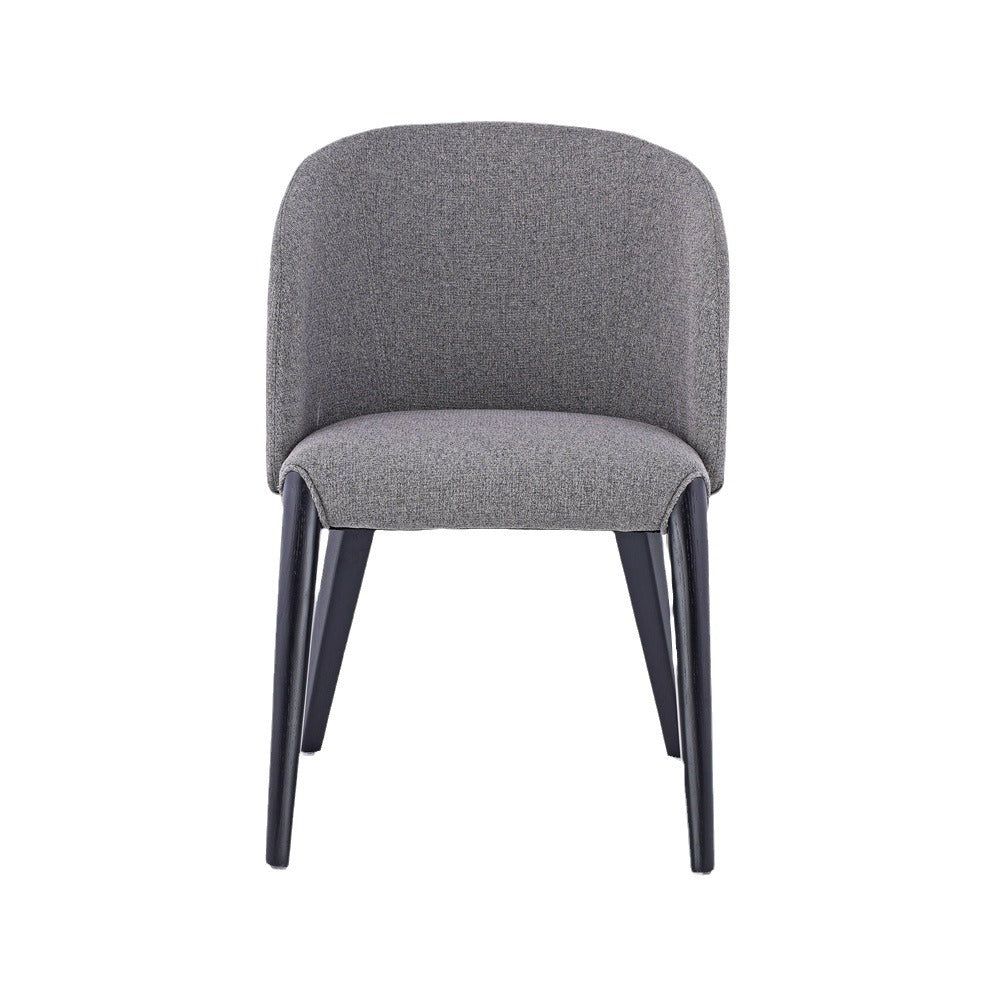 Scandinavian Curved Fabric Wood Dining Chair