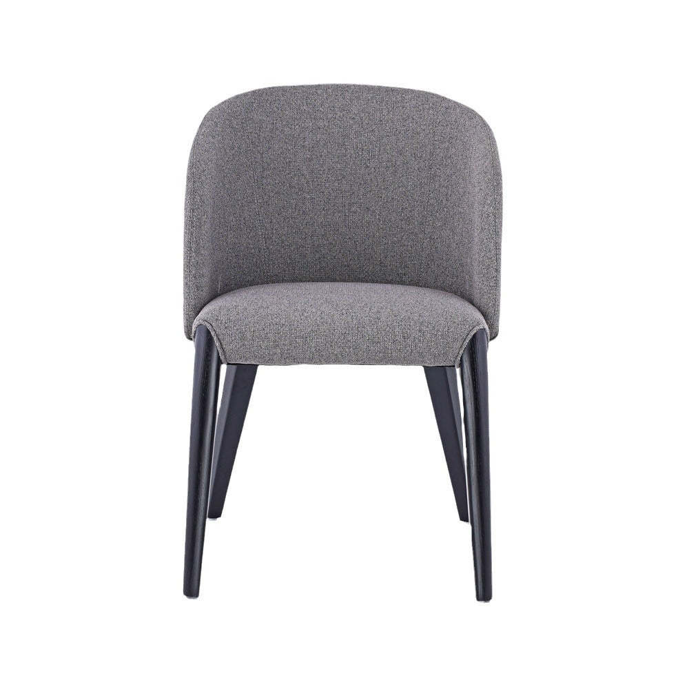 Scandinavian Curved Fabric Wood Dining Chair