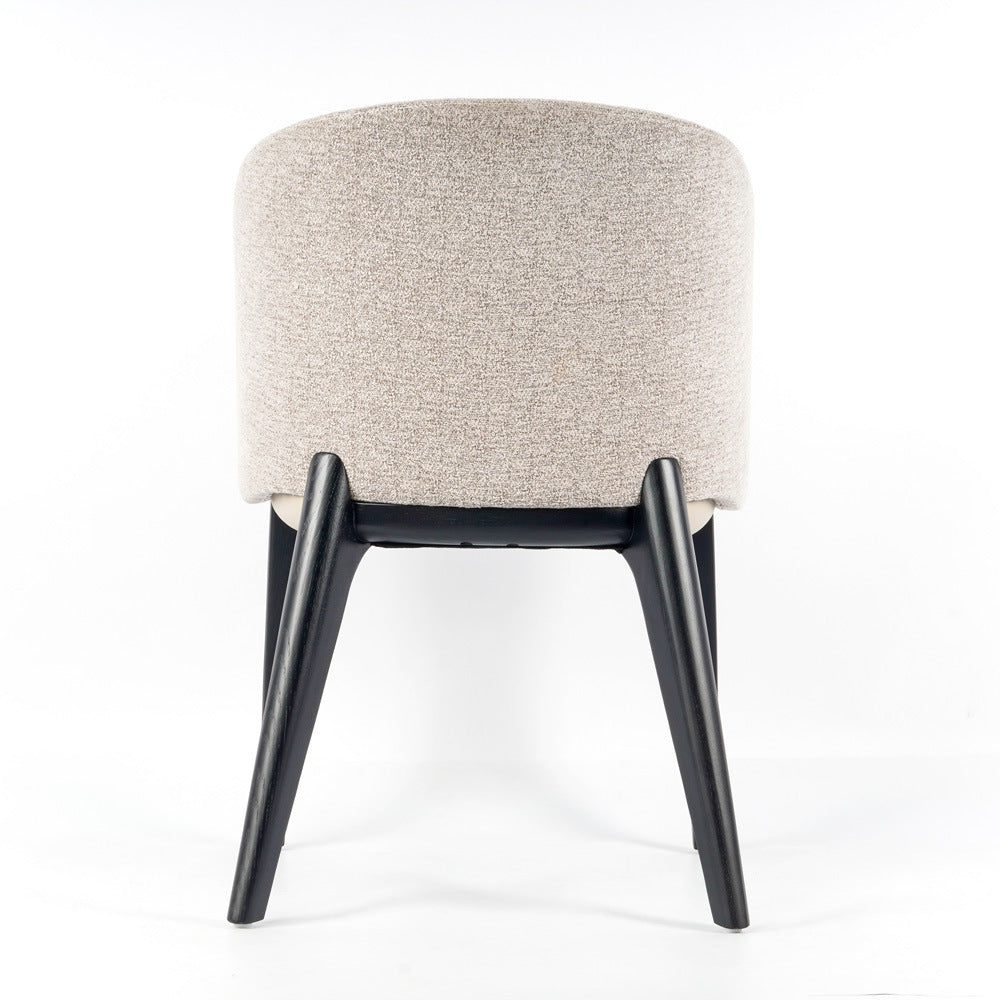 Scandinavian Curved Fabric Wood Dining Chair