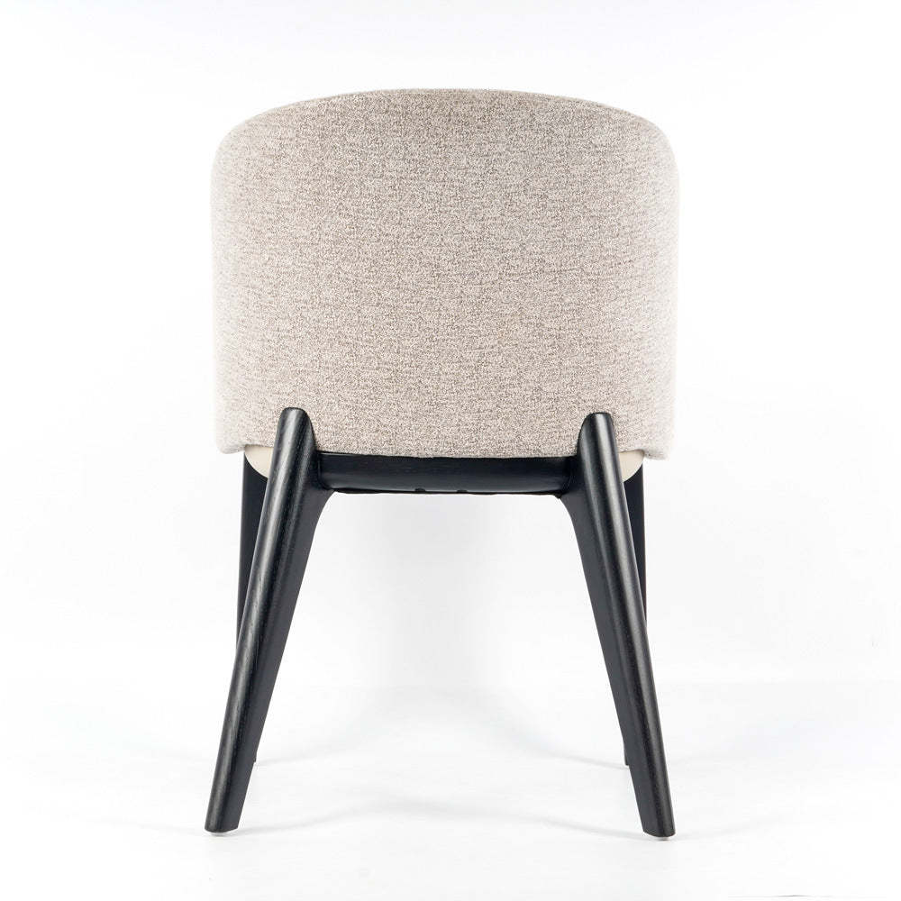 Scandinavian Curved Fabric Wood Dining Chair