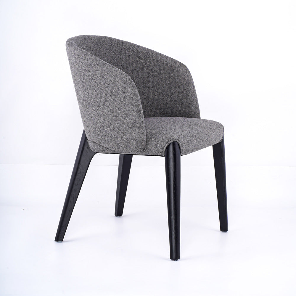 Scandinavian Curved Fabric Wood Dining Chair