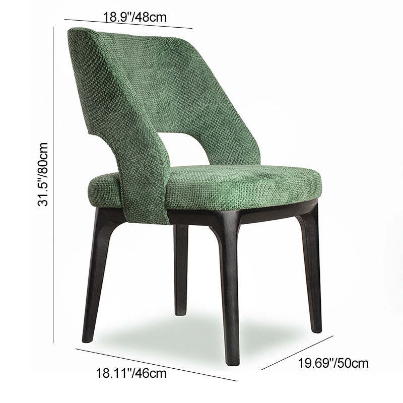 Scandinavian Openwork Curved Wood Dining Chair