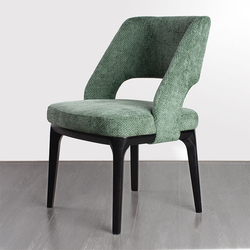 Scandinavian Openwork Curved Wood Dining Chair