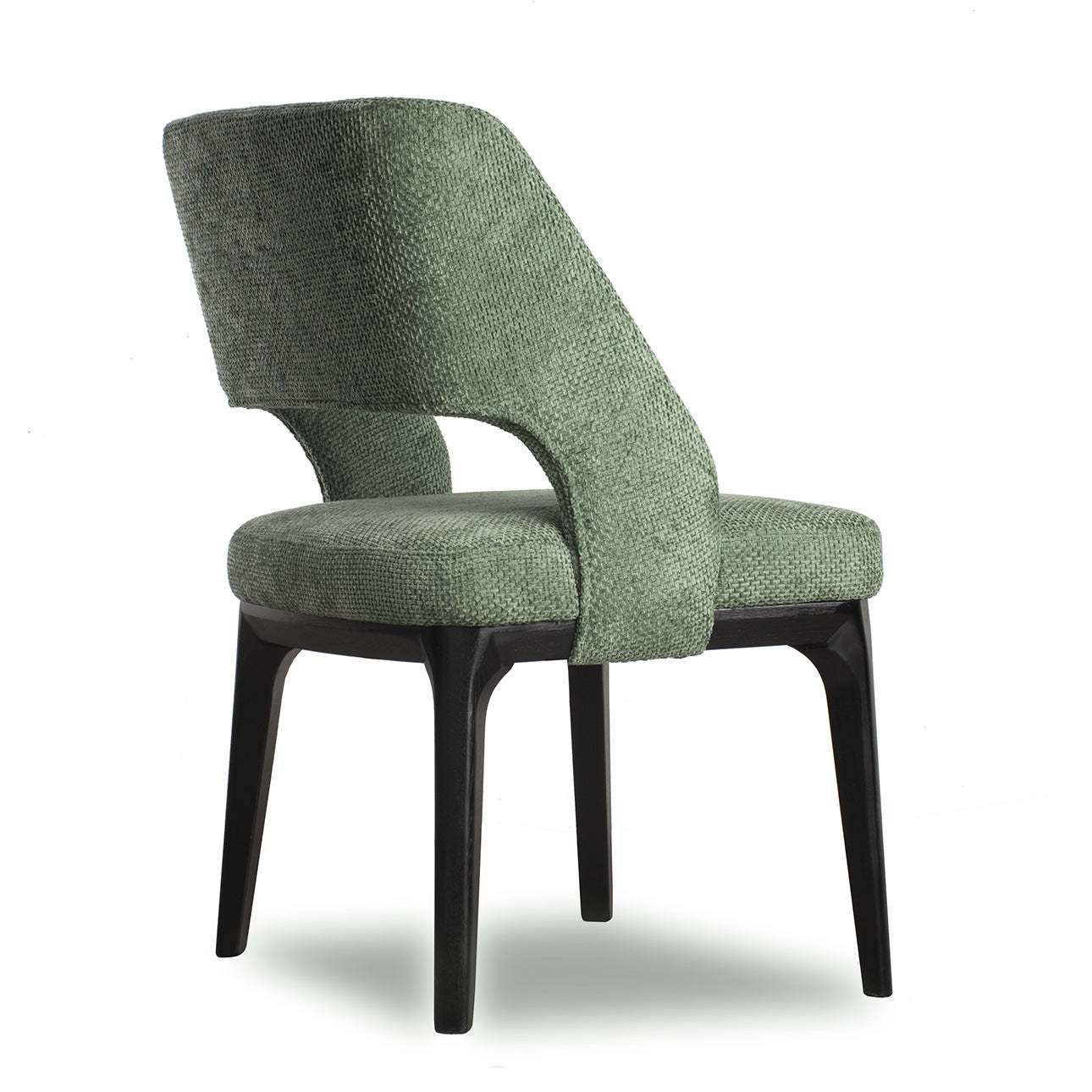 Scandinavian Openwork Curved Wood Dining Chair