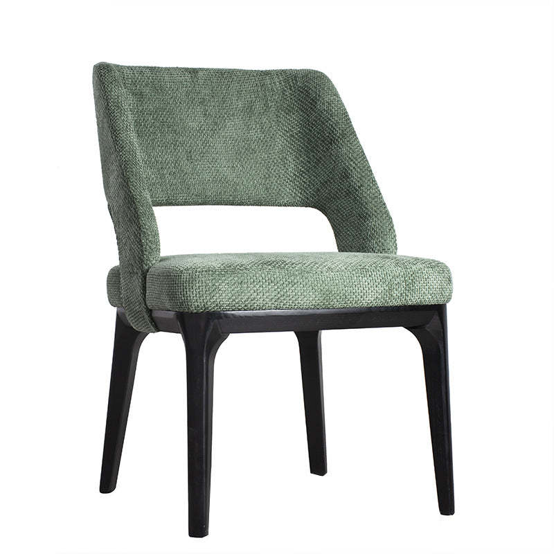 Scandinavian Openwork Curved Wood Dining Chair