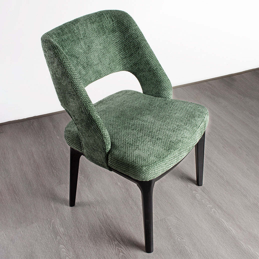 Scandinavian Openwork Curved Wood Dining Chair