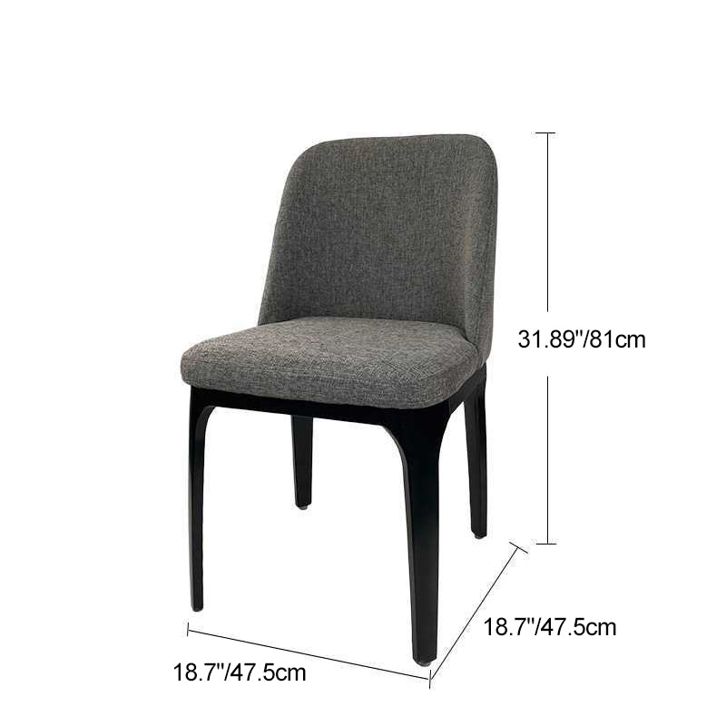 Scandinavian Rounded Leather Metal Dining Chair — Beige