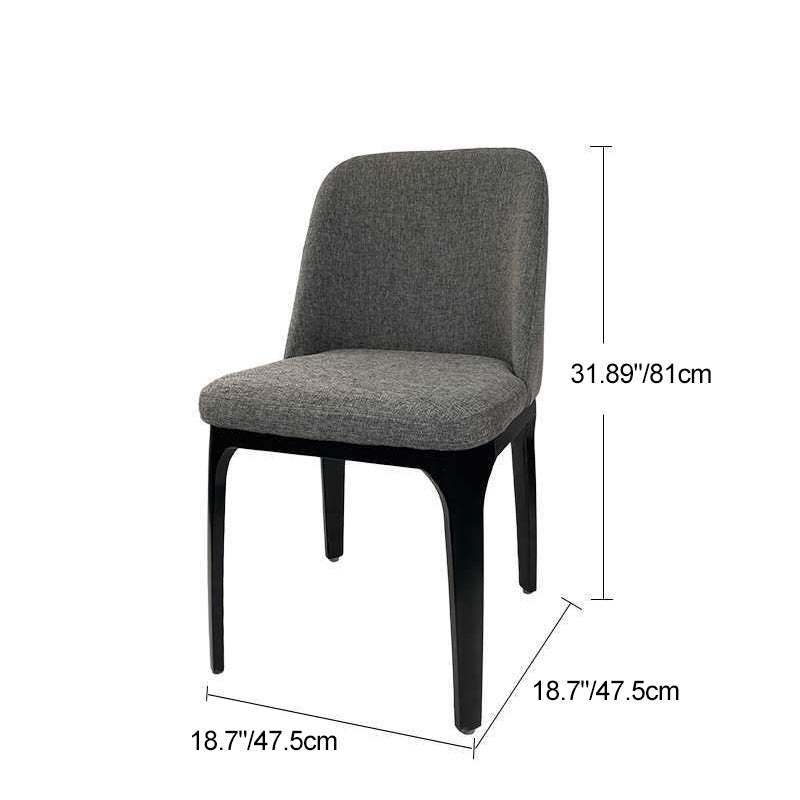Scandinavian Rounded Leather Metal Dining Chair — Beige