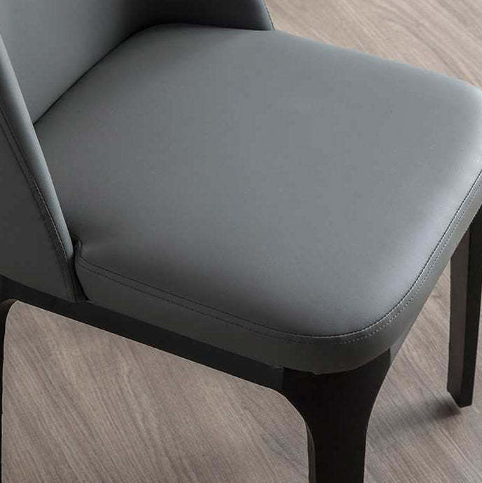 Scandinavian Rounded Leather Metal Dining Chair