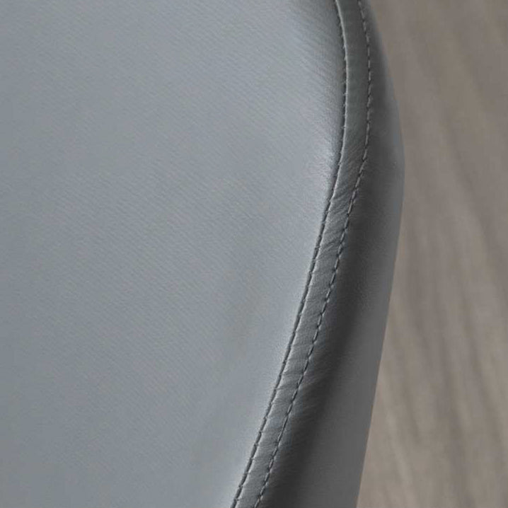 Scandinavian Rounded Leather Metal Dining Chair
