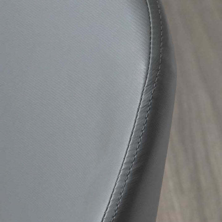 Scandinavian Rounded Leather Metal Dining Chair