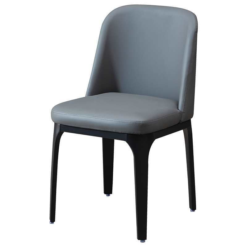 Scandinavian Rounded Leather Metal Dining Chair