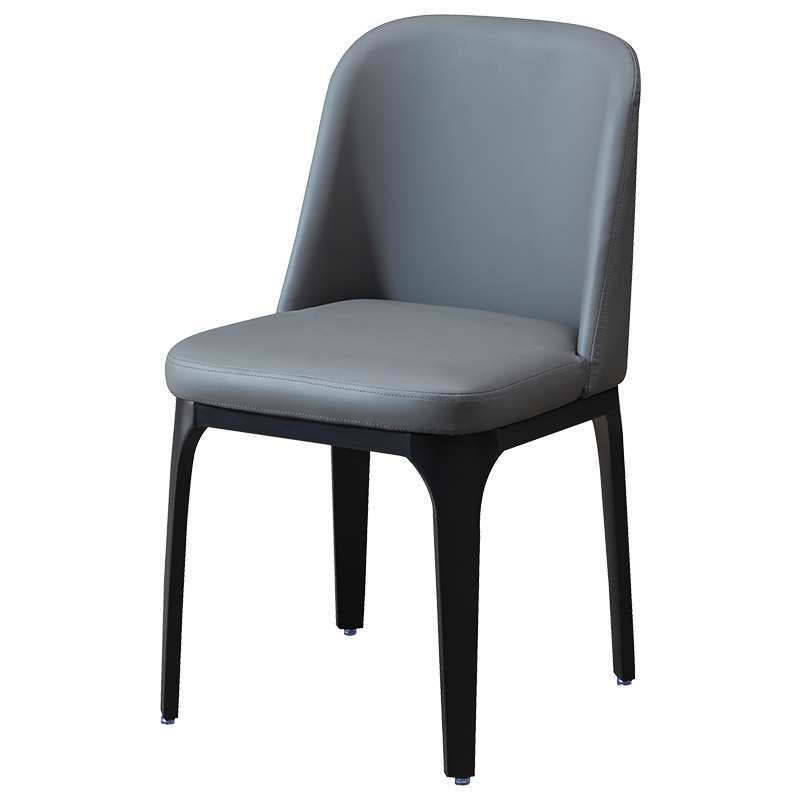 Scandinavian Rounded Leather Metal Dining Chair
