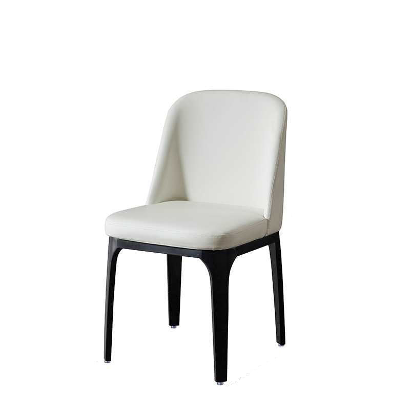 Scandinavian Rounded Leather Metal Dining Chair