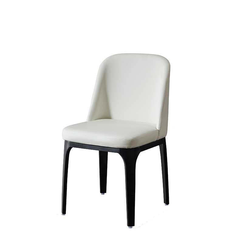 Scandinavian Rounded Leather Metal Dining Chair