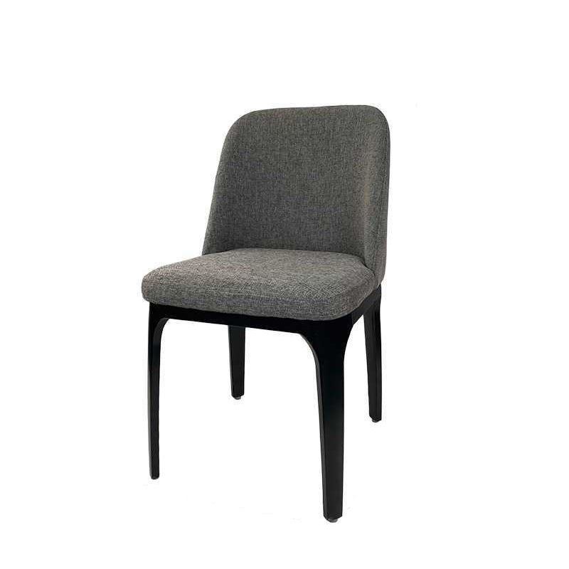Scandinavian Rounded Leather Metal Dining Chair