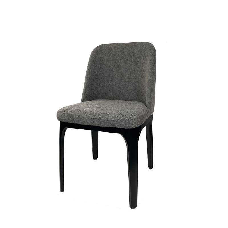 Scandinavian Rounded Leather Metal Dining Chair