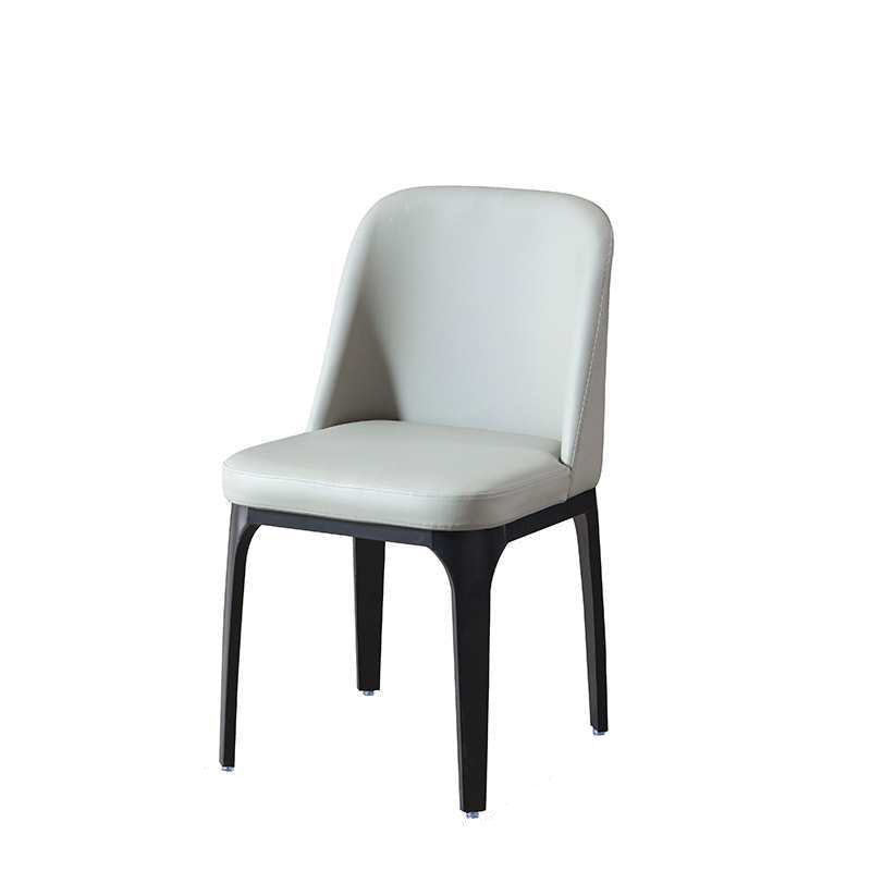 Scandinavian Rounded Leather Metal Dining Chair