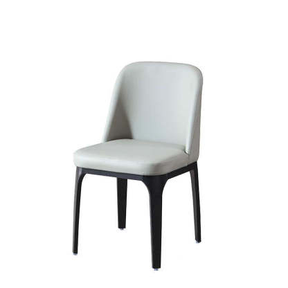Scandinavian Rounded Leather Metal Dining Chair
