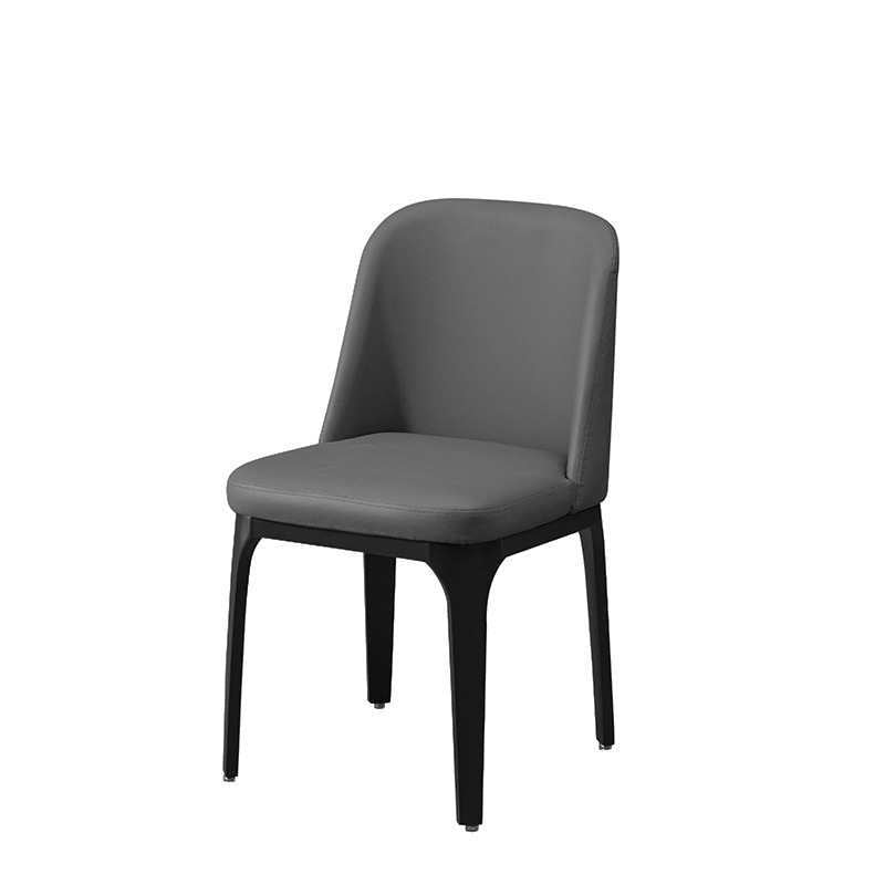 Scandinavian Rounded Leather Metal Dining Chair