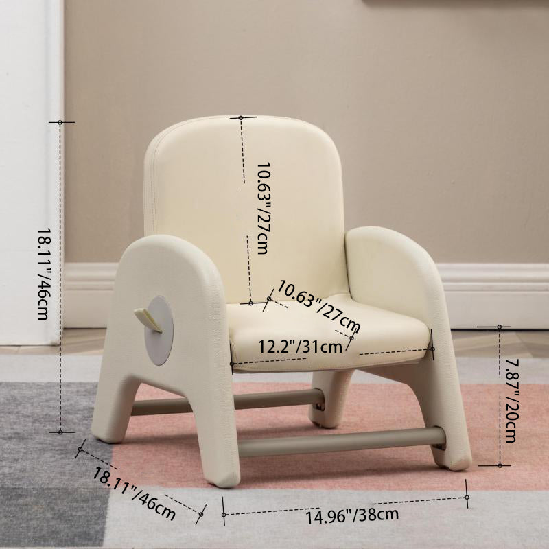 Kids Trapezoid Liftable PU Leather Low Stool