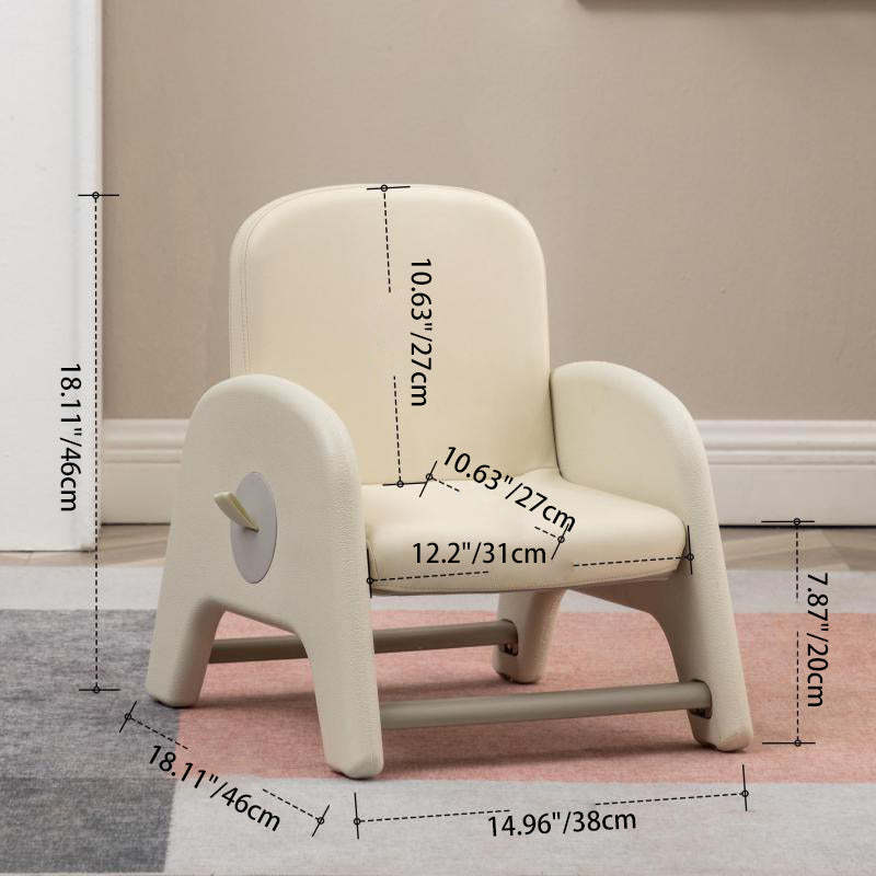 Kids Trapezoid Liftable PU Leather Low Stool
