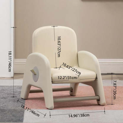 Kids Trapezoid Liftable PU Leather Low Stool