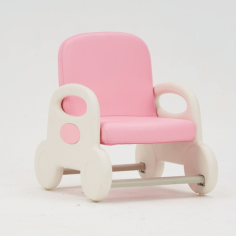 Kids Trapezoid Liftable PU Leather Low Stool